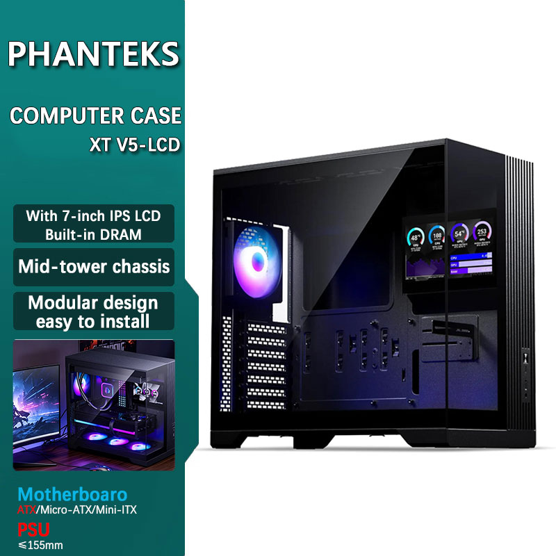 Mini Itx Case Water Cooling Support - Phanteks XT V5-LCD ATX Computer Case