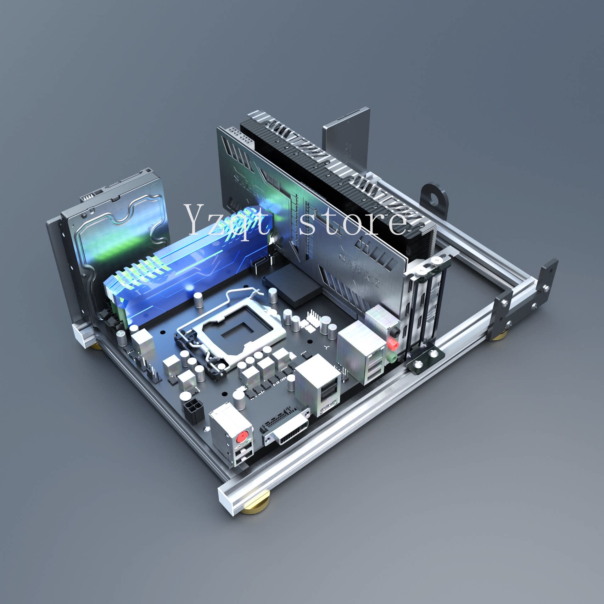 Aluminum alloy, open computer  - Mini Itx Case Water Cooling Support 评论和价格